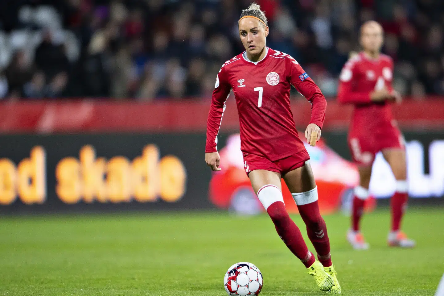 Sanne Troelsgaard scorede to gange i tirsdagens 8-0-sejr over Malta i EM-kvalifikationen (Arkivfoto). Henning Bagger/Ritzau Scanpix