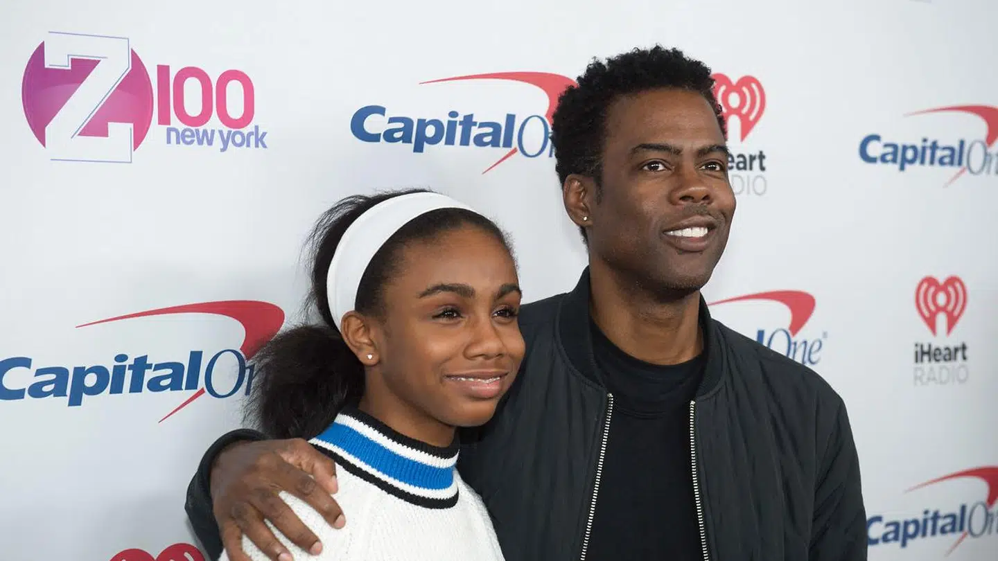 Chris Rock sammen med sin datter Zahra. I alt har han to børn.