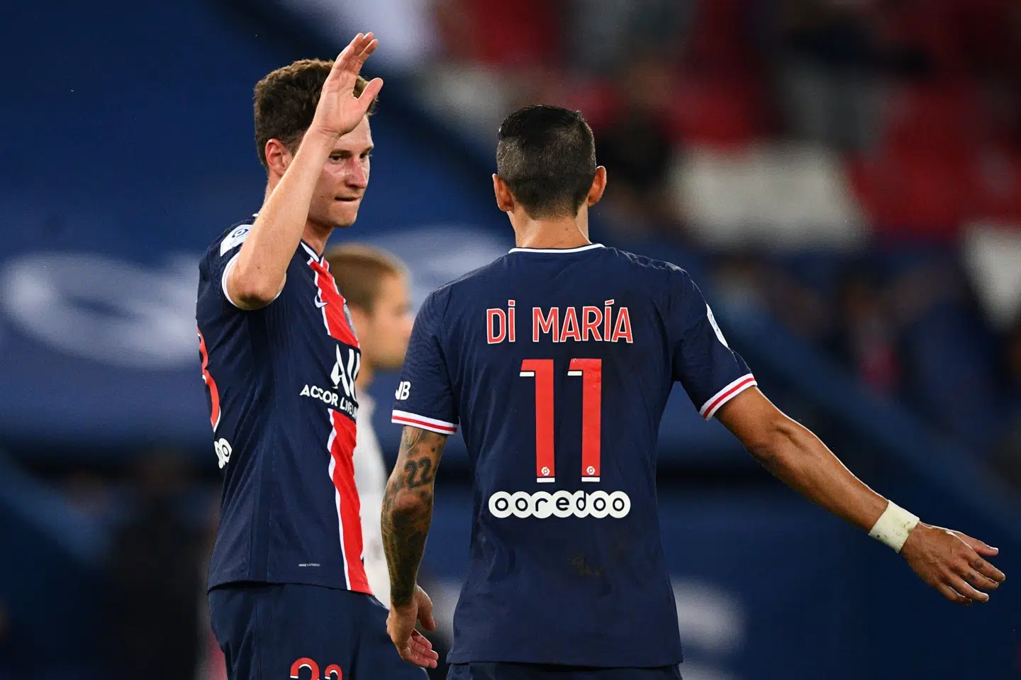 Julian Draxler og Angel Di Maria var begge involveret i PSG's mål mod Metz. Franck Fife/Ritzau Scanpix