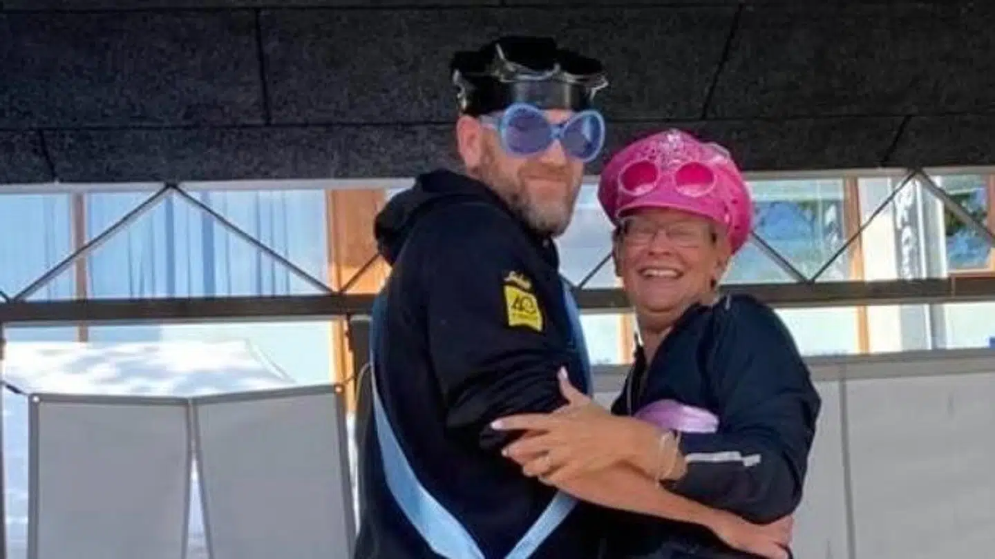 Det er ikke længe siden, at Carina Lund var på polterarbend, som en opvarmning til brylluppet. Foto: Privat