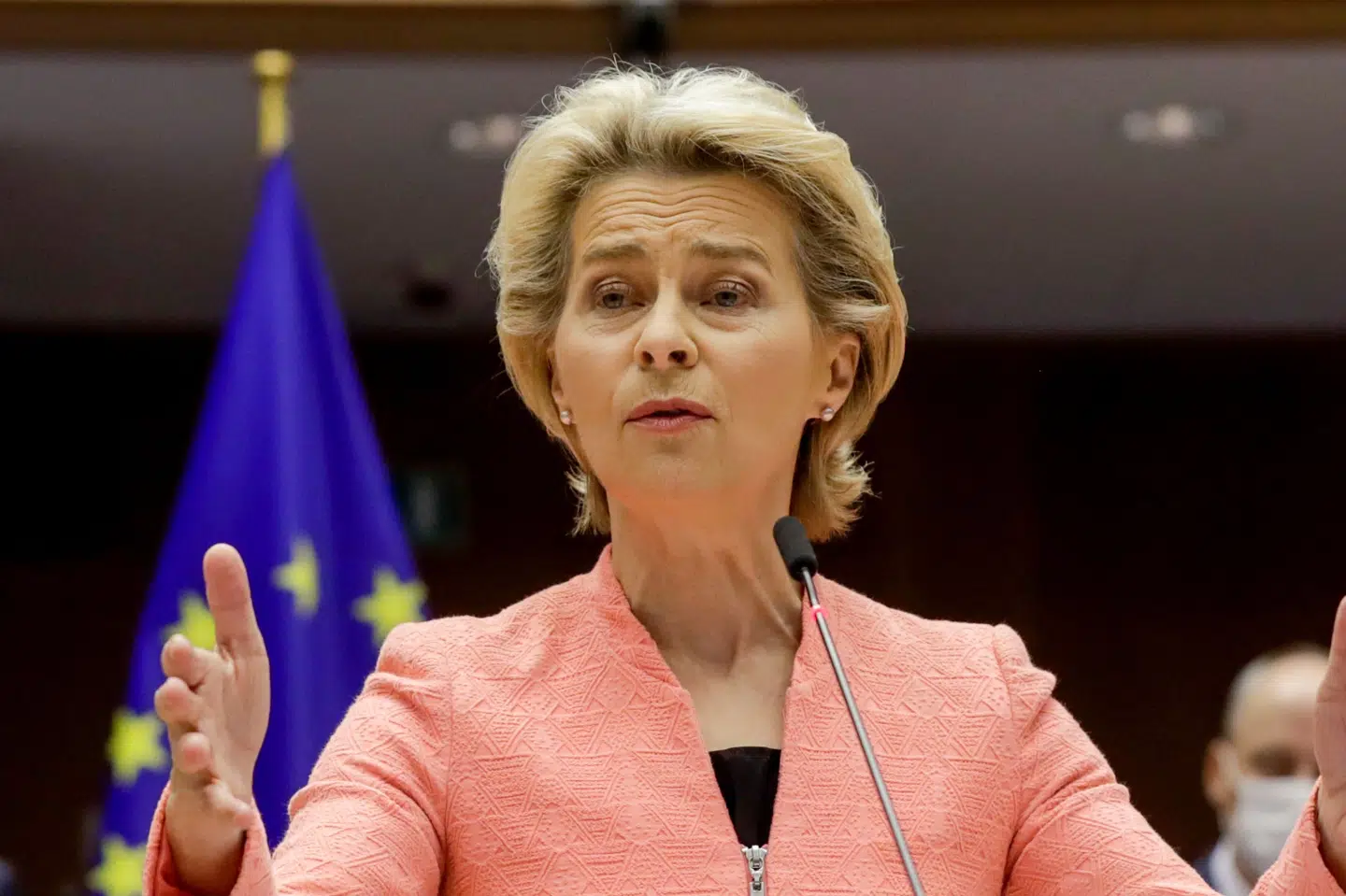 Alle EU-lande skal være med til at løse problemerne omkring migrationen og vise solidaritet. Sådan lyder budskabet fra EU-Kommissionens formand, Ursula von der Leyen, i en tale onsdag. Olivier Hoslet/Ritzau Scanpix
