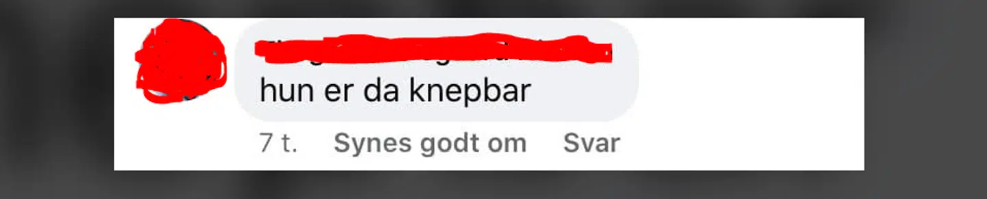Og her er så tredje af de fire kommentarer Samira Nawa, der er ligestillingsordfører for Radikale Venstre, har modtaget på Facebook, og som partifællen Martin Lidegaard nu henviser til. B.T. har modsat Martin Lidegaard valgt at sløre navn og billede.