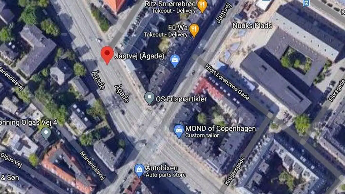 Det var i dette kryds, at ulykken fandt sted.