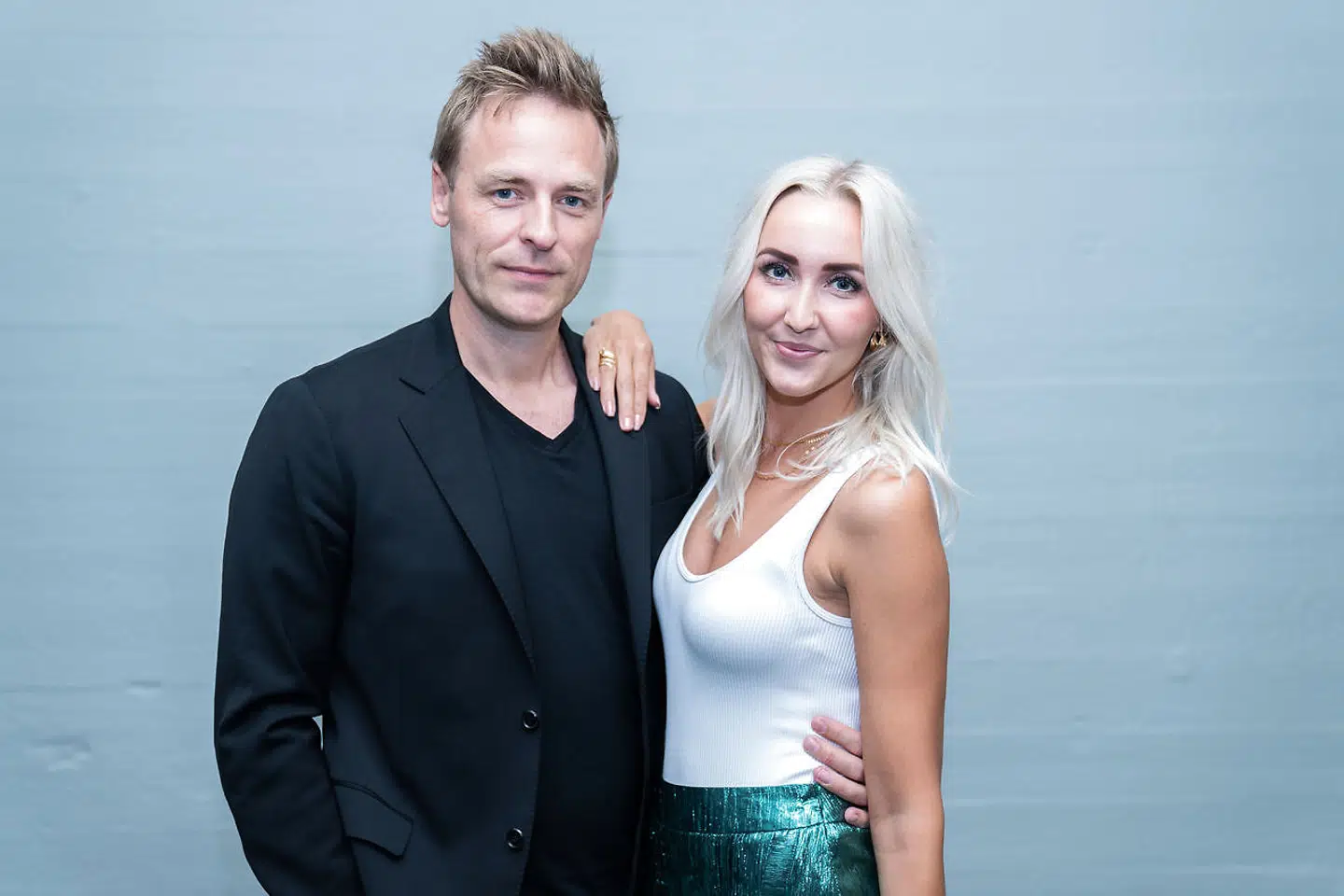 Tv-vært Kristian Bech og Mille Funk til 'Vild med dans' pressemøde i København, tirsdag den 8. september 2020. (Foto: Emil Helms/Ritzau Scanpix)