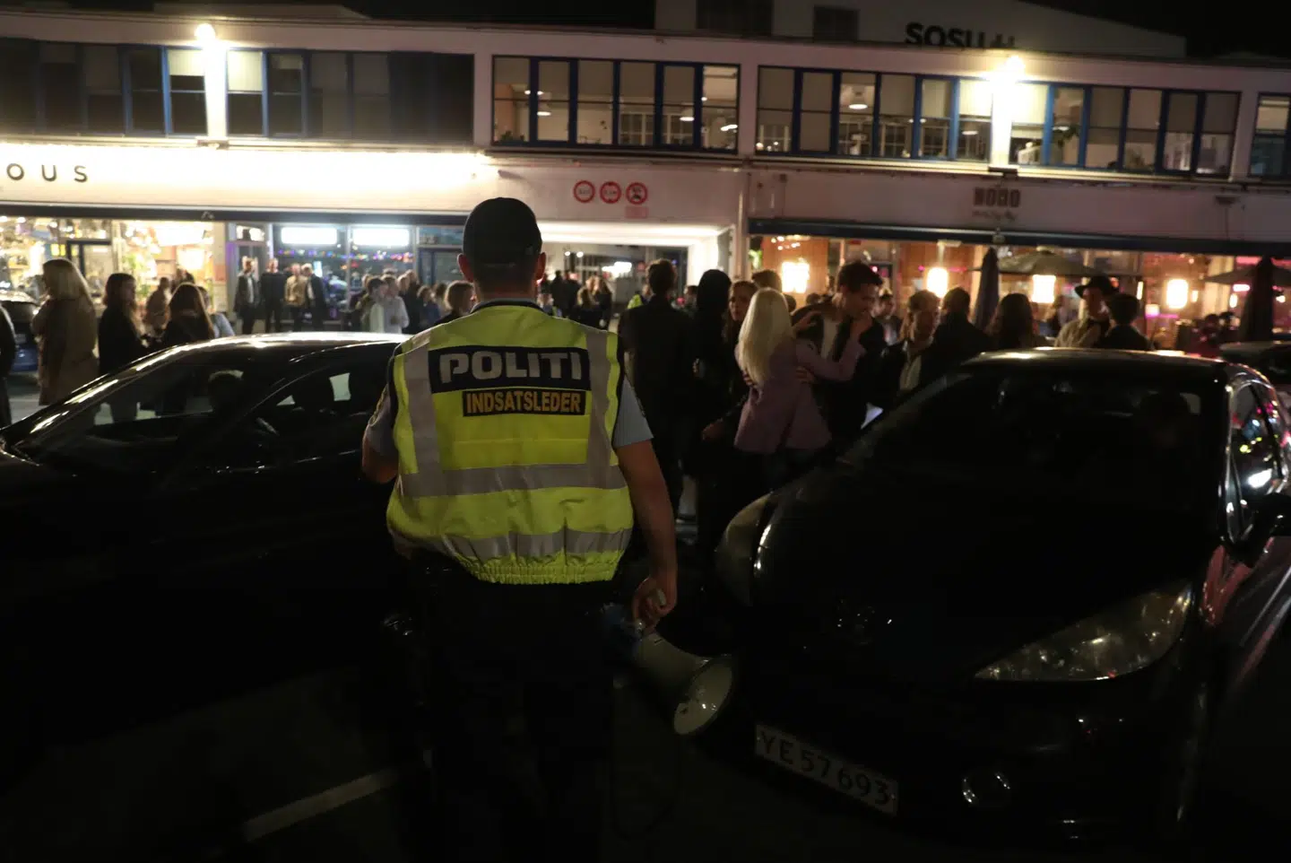 Også indsatsledere fra Københavns Politi var at finde i bybilledet lørdag aften.