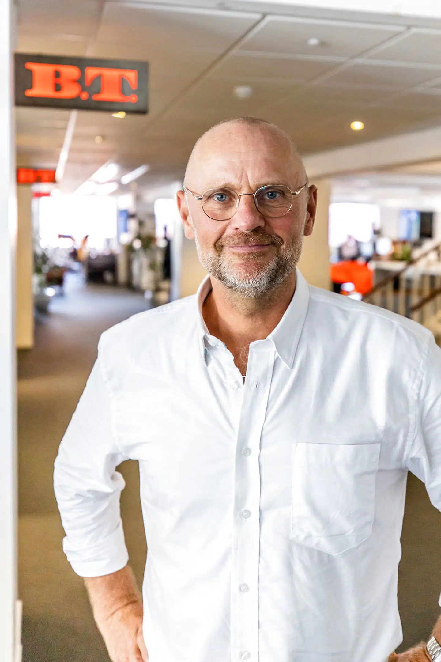 Portrætbilleder af Henrik Qvortrup på BT-redaktionen. August 2020.