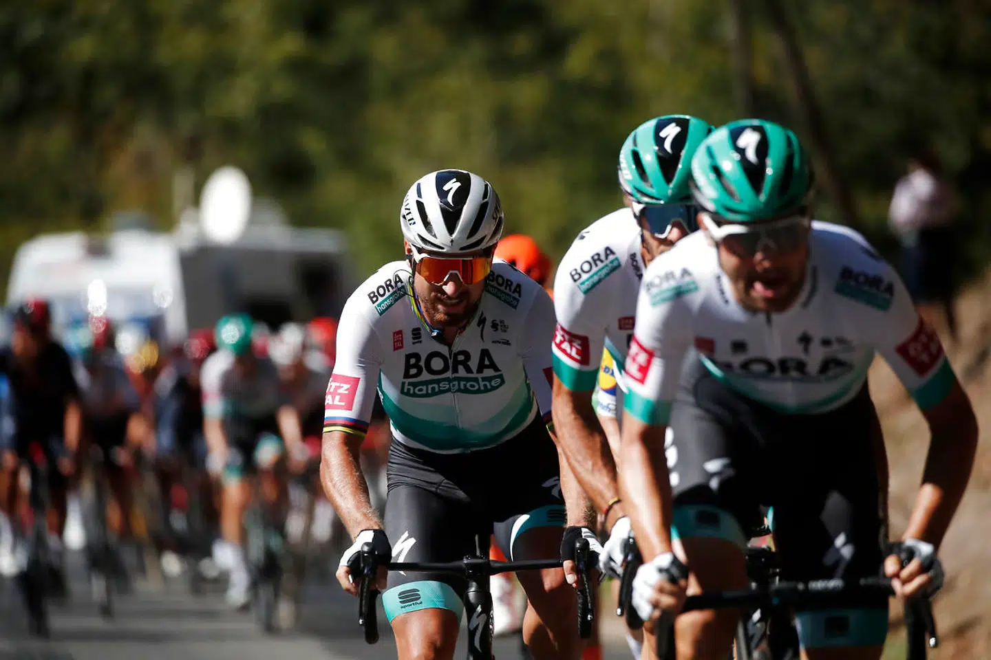 Peter Sagan og Bora kvalte Sam Bennett og Deceuninck-Quick-Step.