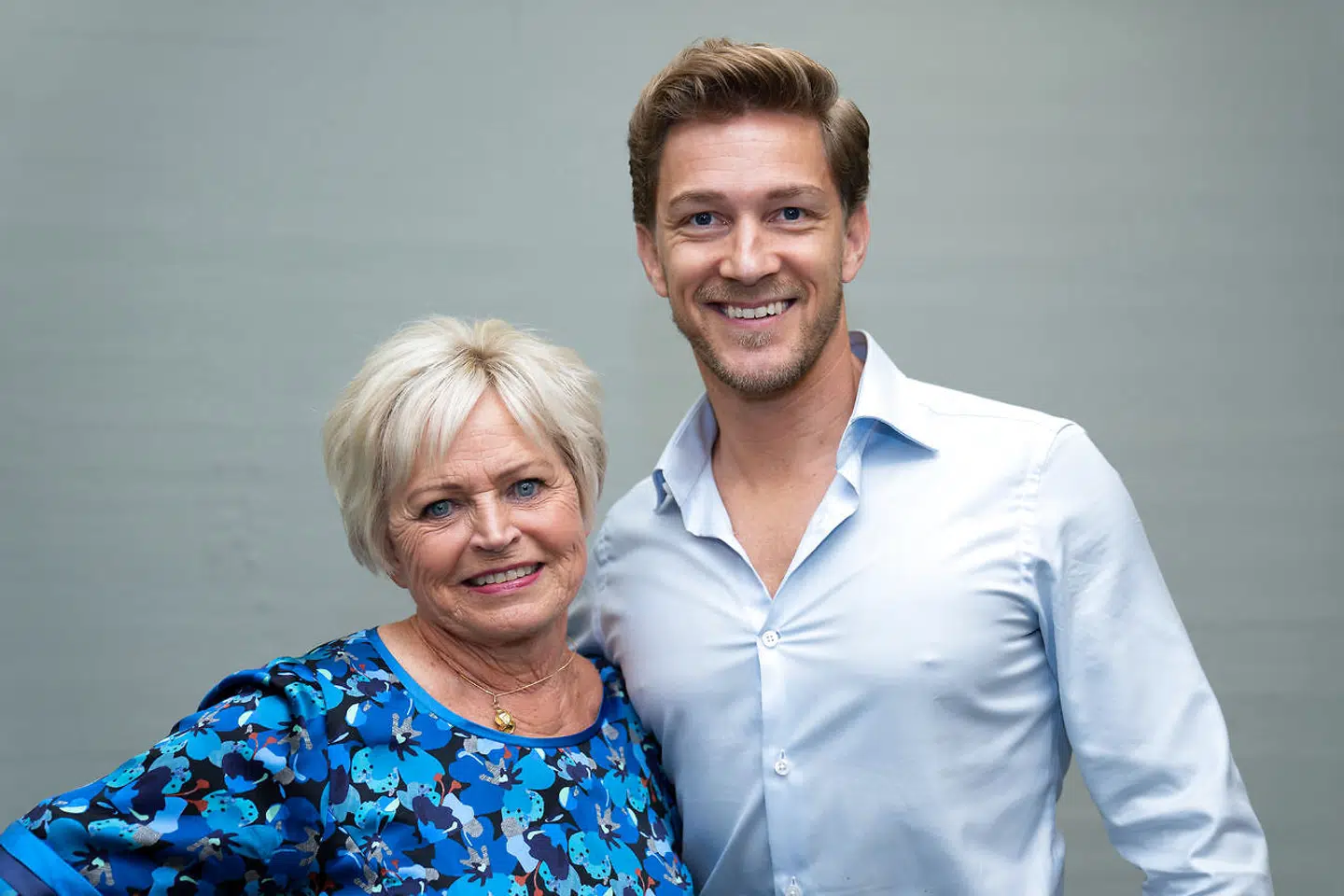 Sangerinde Hilda Heick og Michael Olesen til 'Vild med dans' pressemøde i København, tirsdag den 8. september 2020. (Foto: Emil Helms/Ritzau Scanpix)