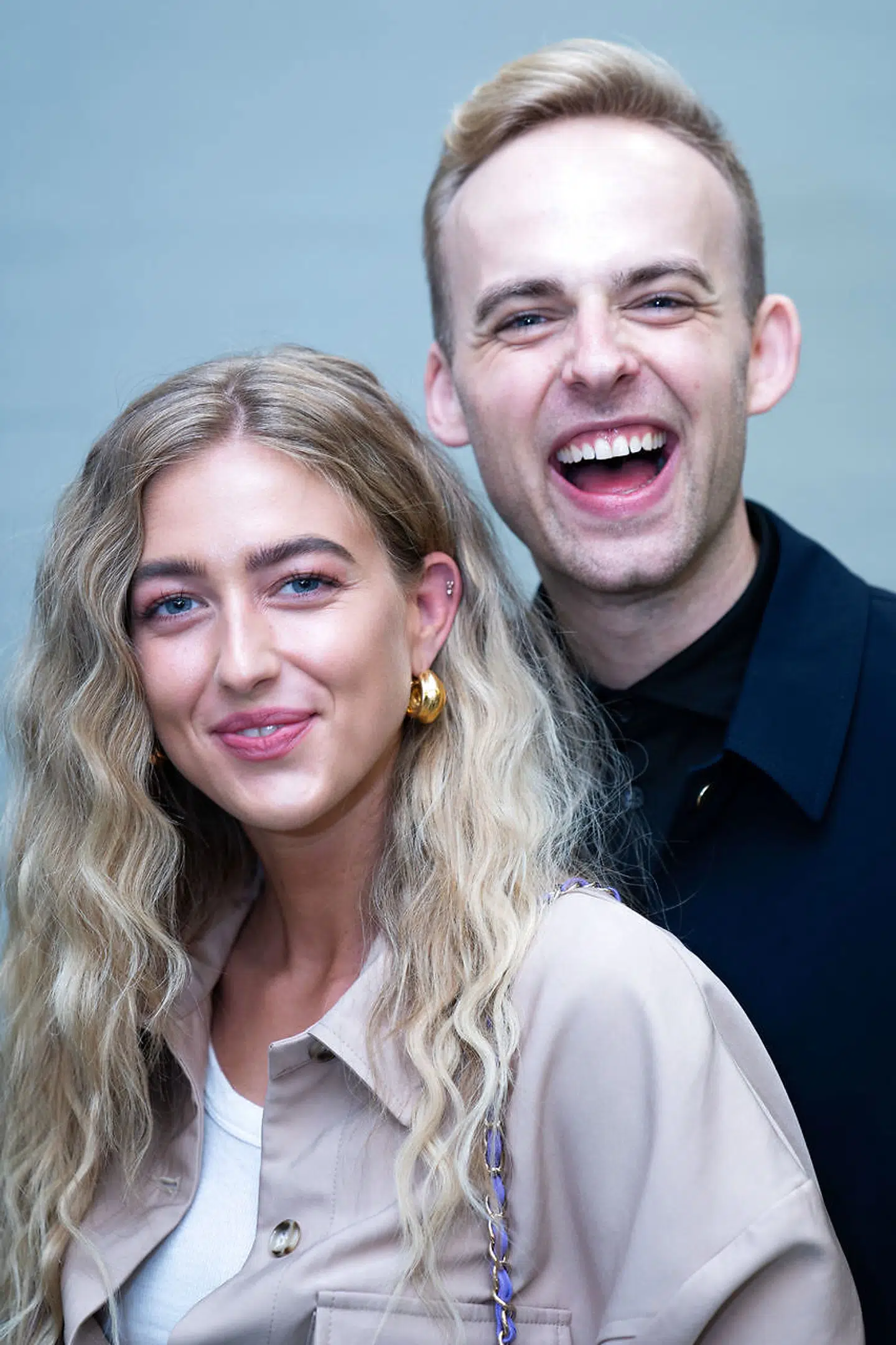 Influencer Emili Sindlev og Mads Vad til 'Vild med dans' pressemøde i København, tirsdag den 8. september 2020. (Foto: Emil Helms/Ritzau Scanpix)