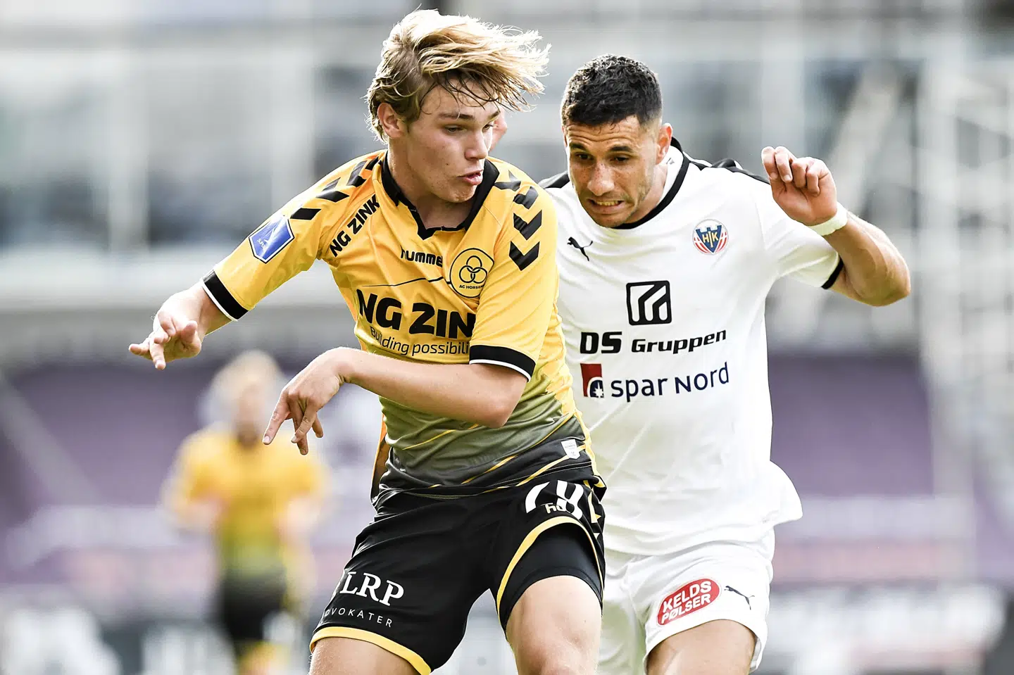 Jeppe Kjær gjorde det til 1-0 i onsdagens 3-2-sejr over Hobro. Ernst Van Norde/Ritzau Scanpix