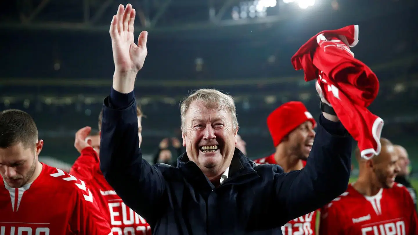 En hyldestsang til Åge Hareide og landsholdet udkommer i dag. Her ses den tidligere landstræner efter kvalifikationen til EM 2020 blev sikret i Dublin tilbage i november 2019.