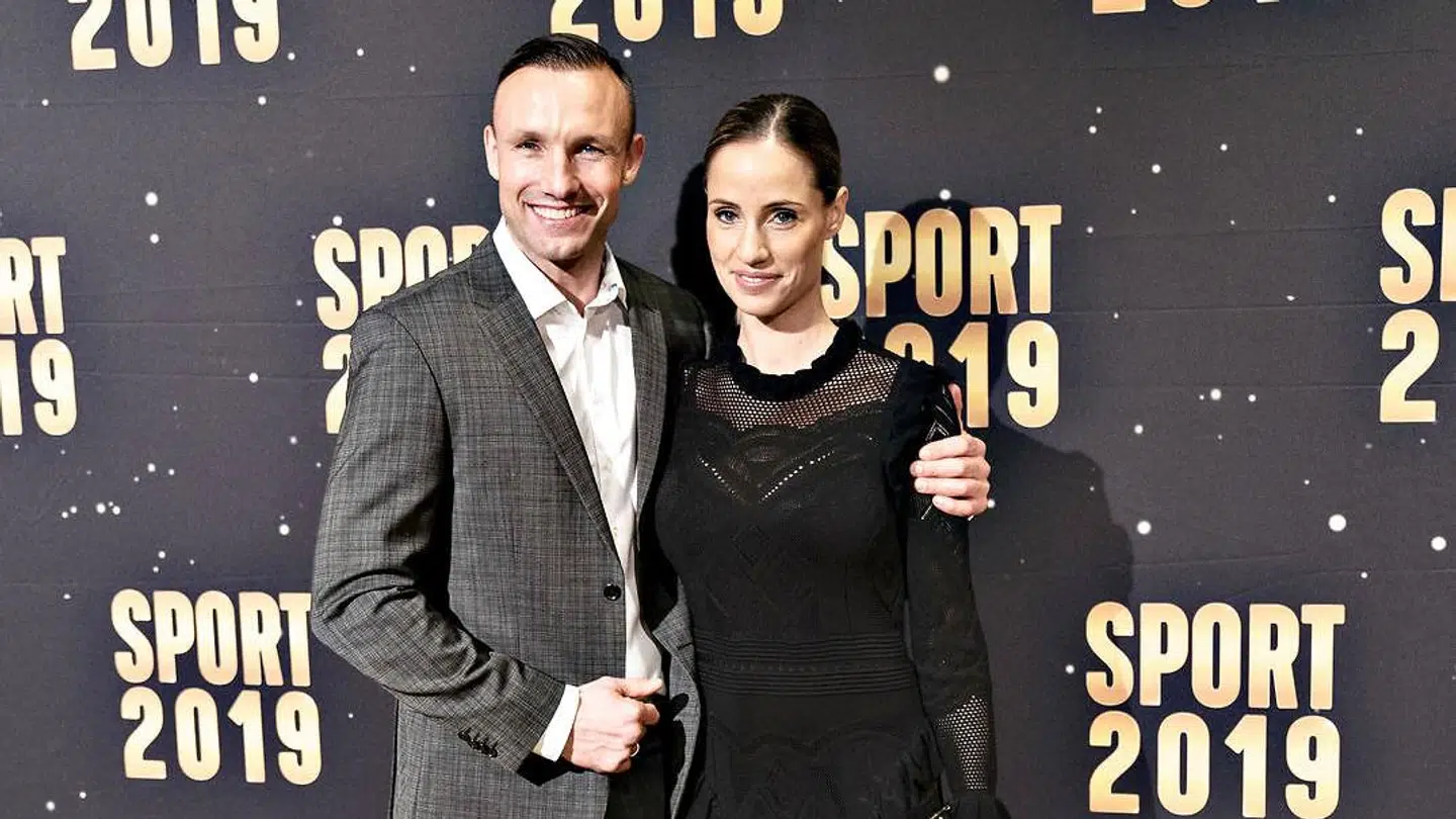 Mikkel Kessler og Lea Hvidt Kessler på den røde løber ved Sportsgalla 2019.
