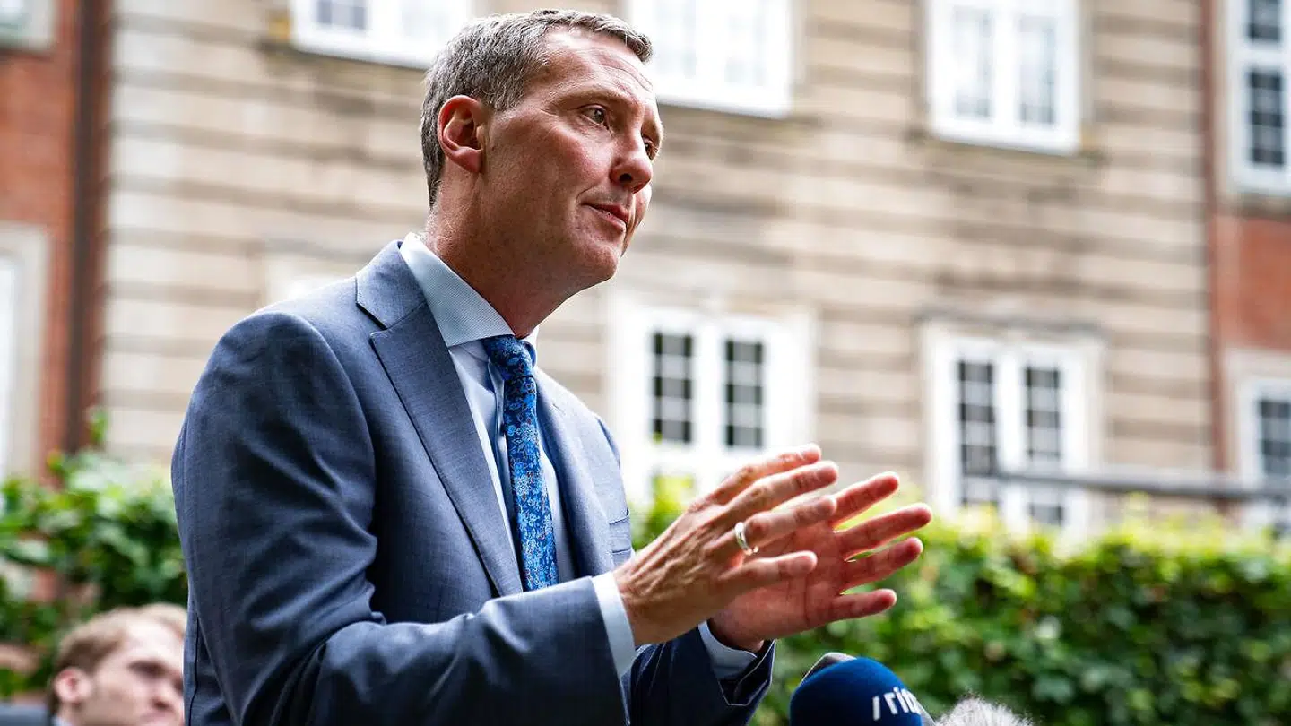 Justitsminister Nick Hækkerup (S) under præsentationen af ny aftale om samtykkelov i Justitsministeriets gård tirsdag 1. september 2020.