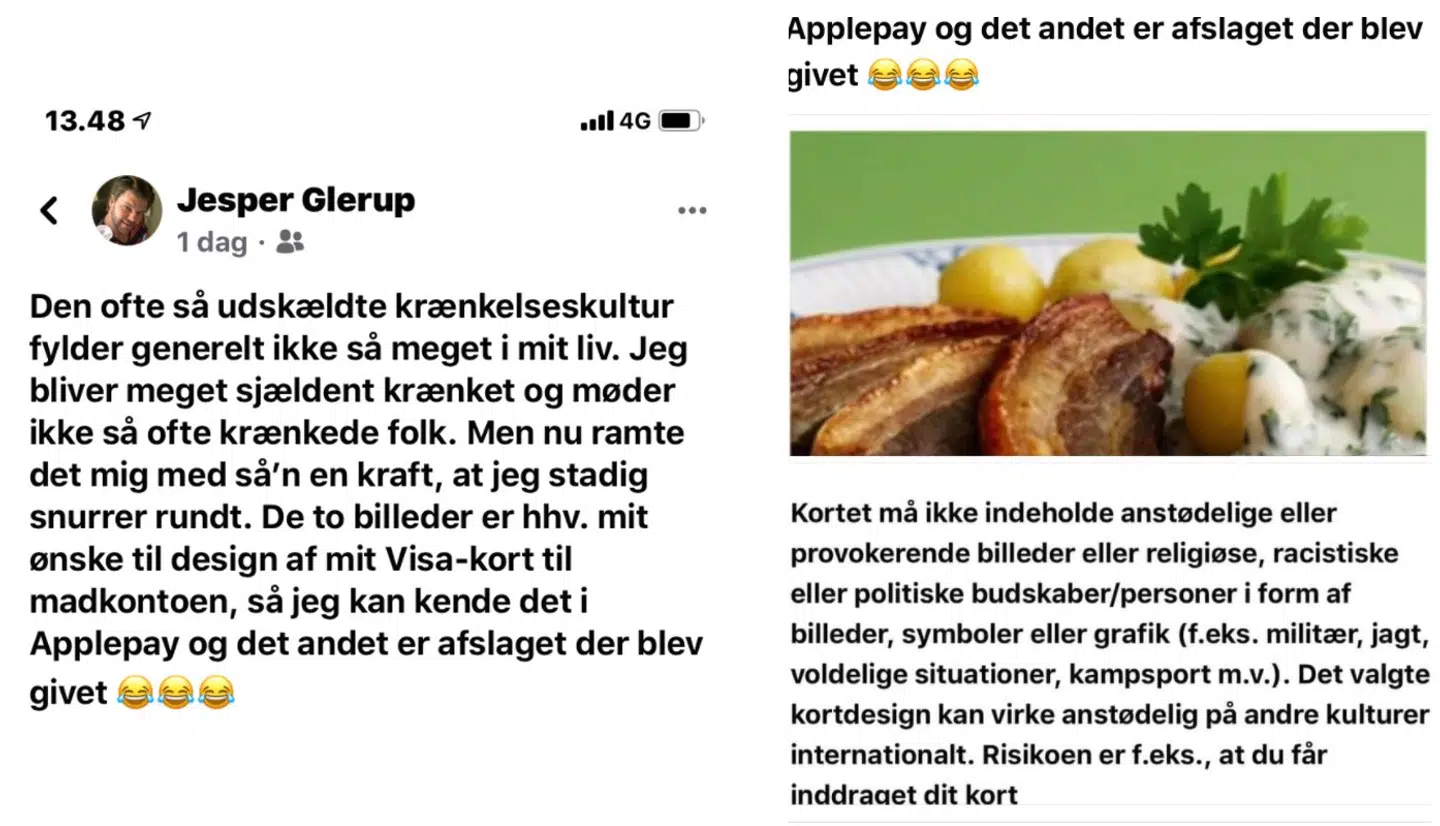Jesper Glerups opslag på facebook.