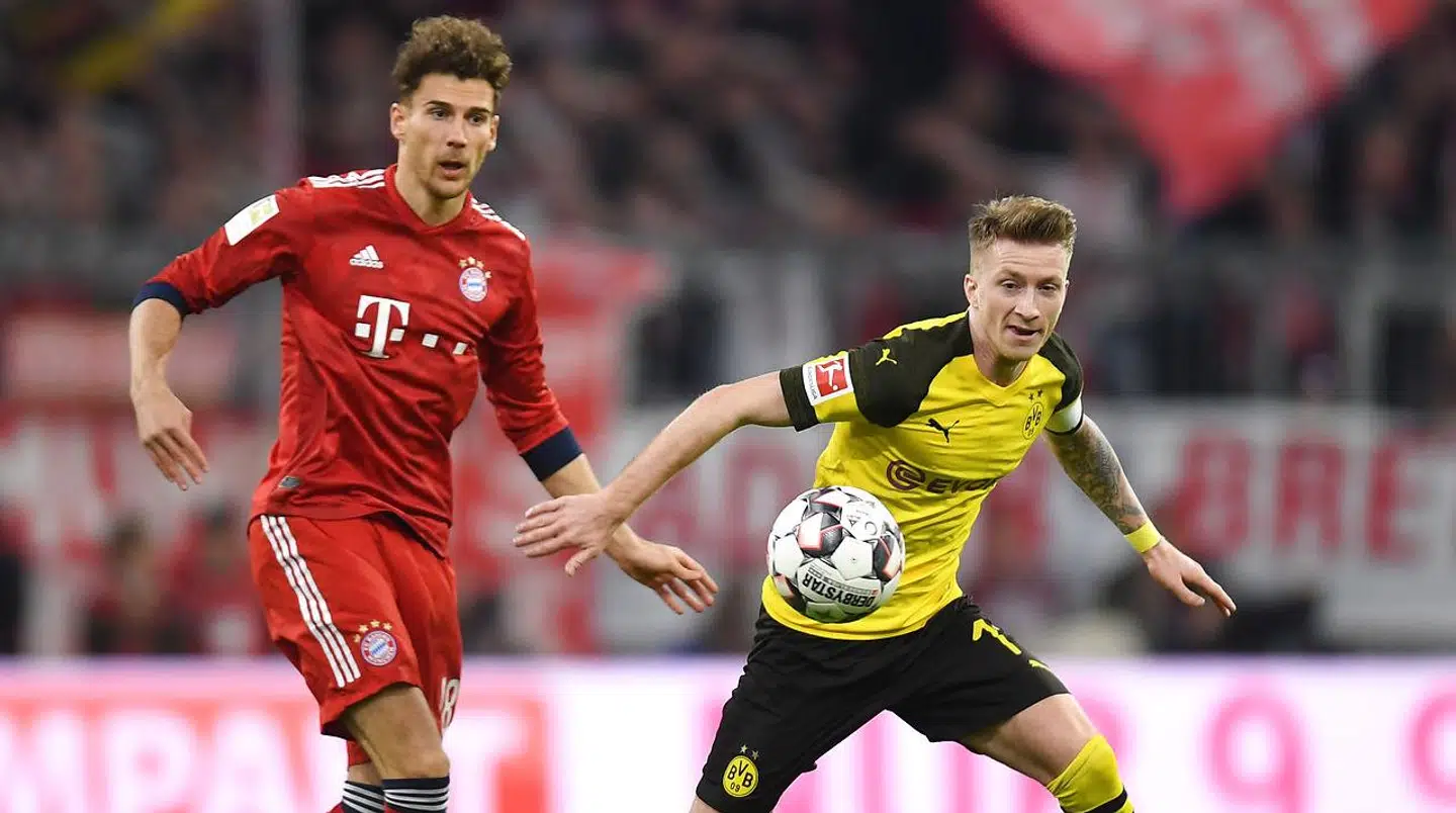 Leon Goretzka (tv.) i kamp for Bayern München sidste år.