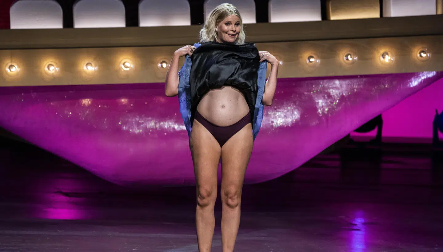 Sofie Linde under sin dundertale, hvor hun også afslørede, at hun er gravid igen.