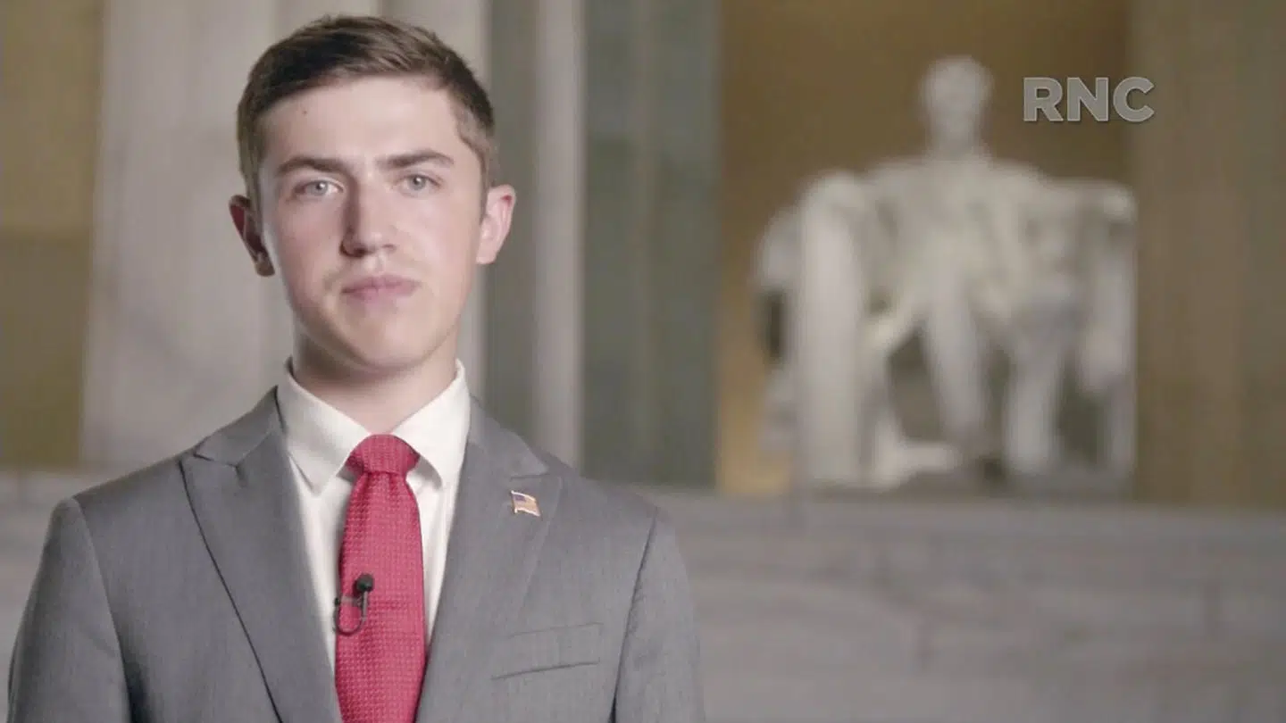 Nicholas Sandmann under sin tale på Republikanernes konvent.