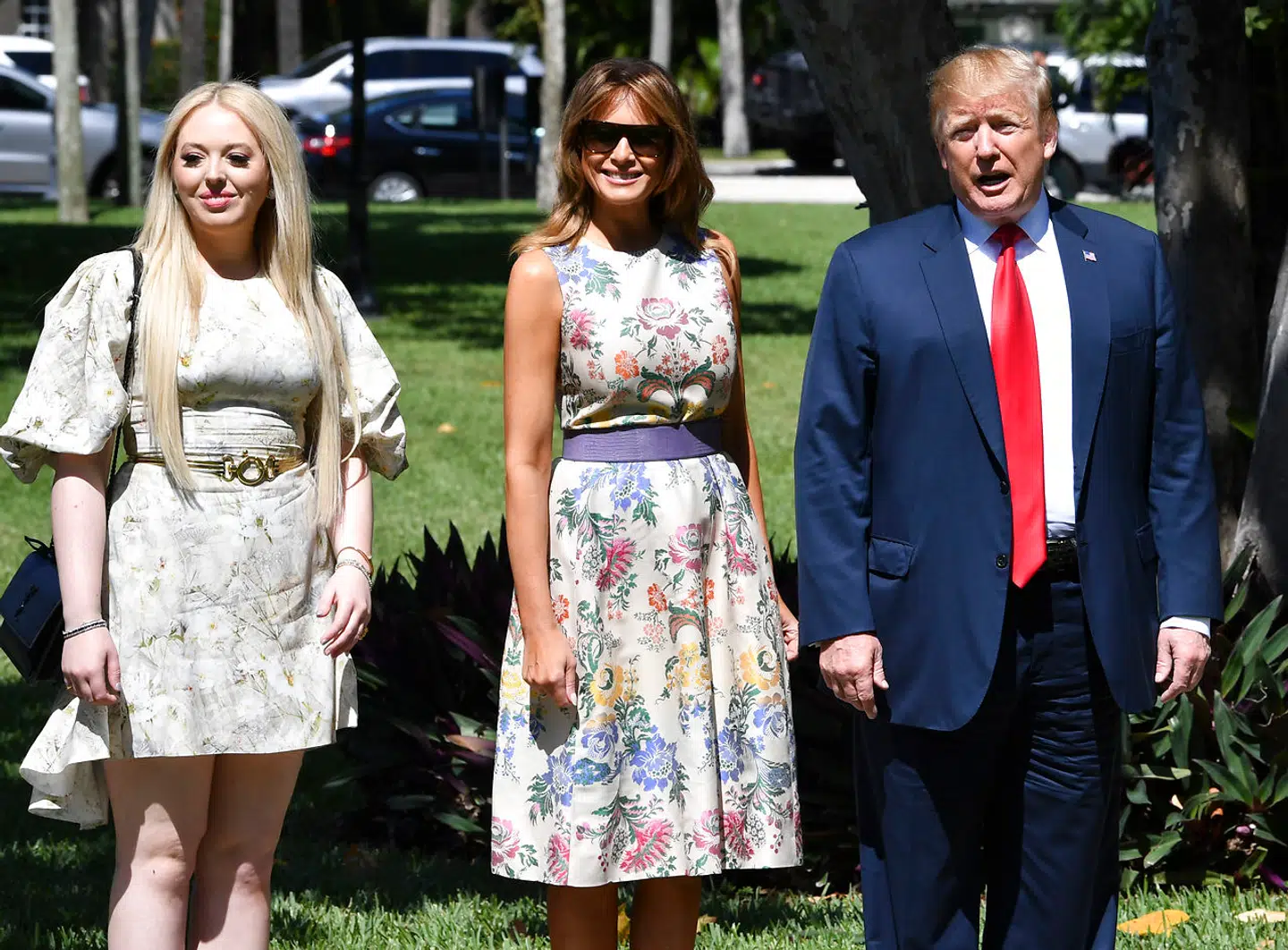 Fra venstre Tiffany Trump, Melania Trump og Donald Trump.