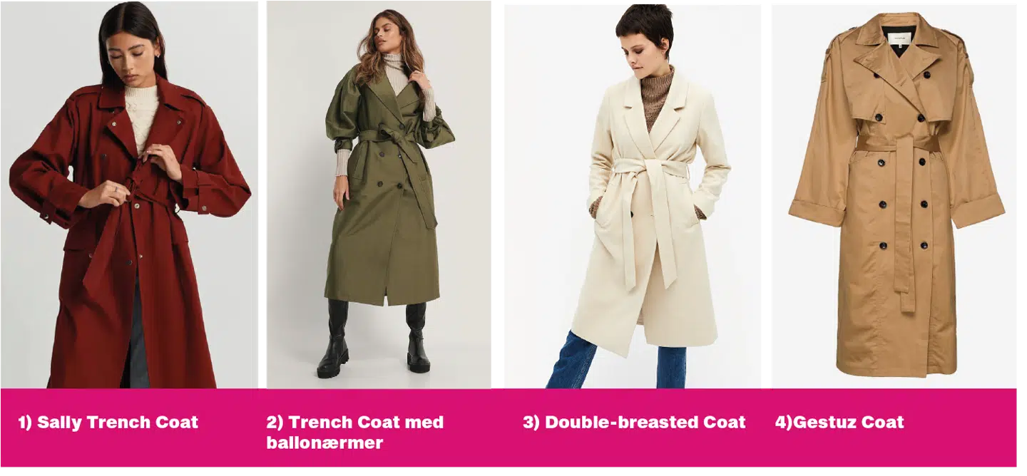 Trenchcoaten begyndte så småt at kigge frem fra gemmeren sidste efterår, men hvis man skal tro modebladene, så bliver den klassiske jakke endnu større i efteråret 2020.