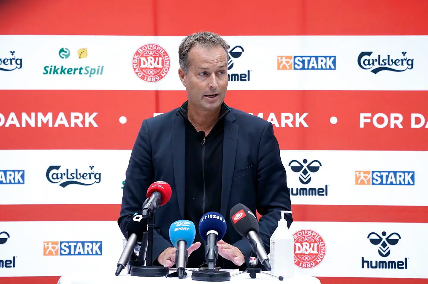 Herrelandsholdets træner Kasper Hjulmand og U21-landstræner Albert Capellas holder landsholdsudtagelse forud for landsholdssamlingen i september, i Parken i København mandag den 24 august 2020.
