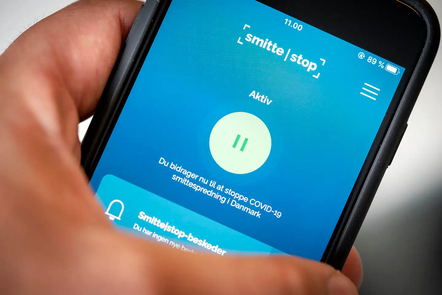 Smittestop-app fotograferet i København, torsdag den 16. juli 2020.