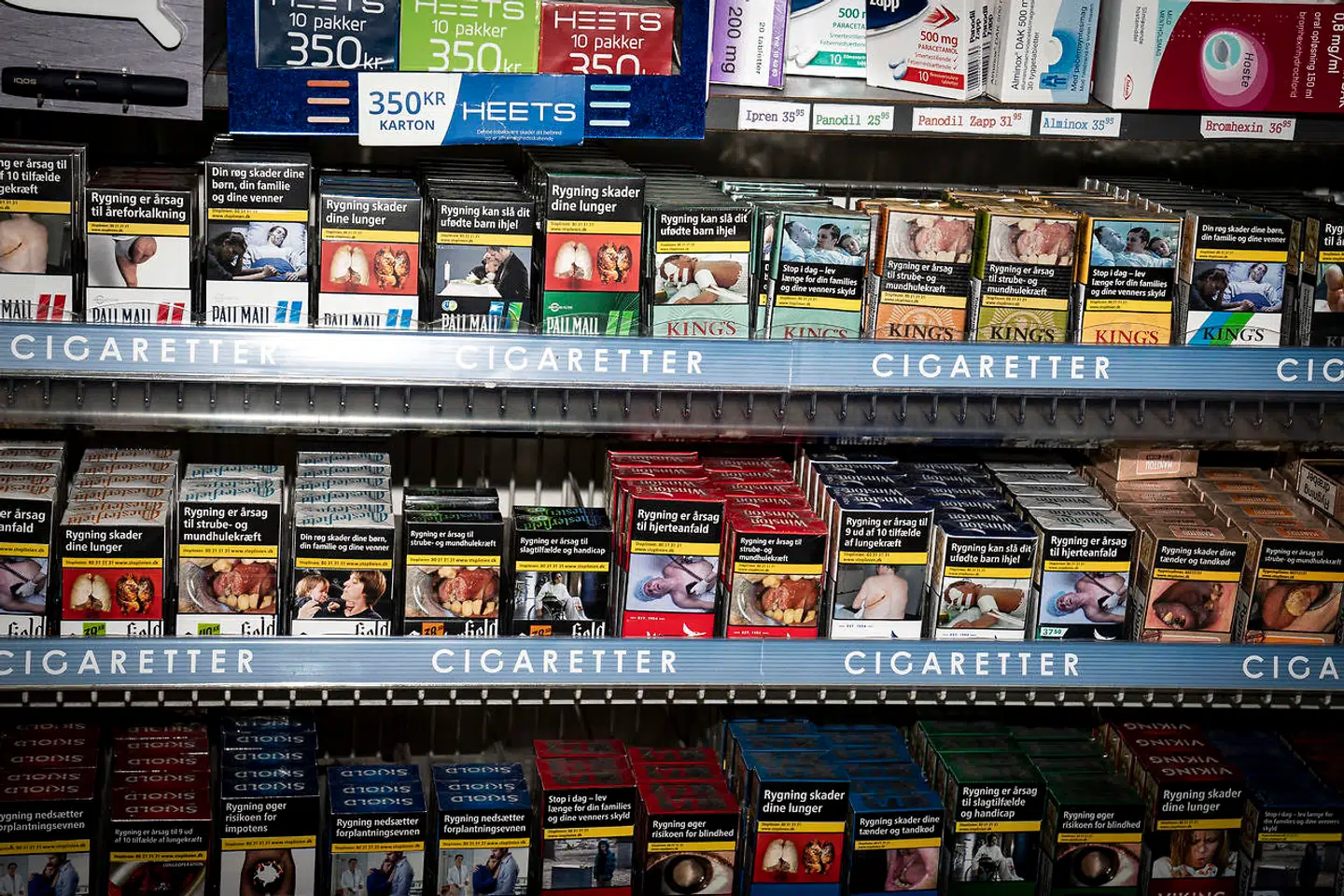 Jagtvej Kiosken på Østerbro, onsdag den 1. april 2020. Prisen på en pakke cigaretter stiger i dag til 55 kroner.. (Foto: Niels Christian Vilmann/Ritzau Scanpix)