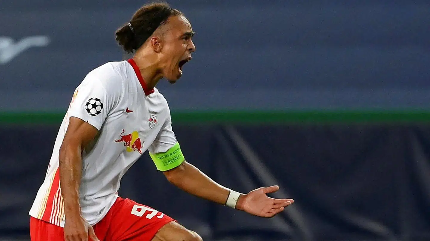 Yussuf Poulsen er normalt viceanfører i Leipzig, men fordi den sædvanlige anfører, Willi Orban, var skadet i kvartfinalen mod Atlético Madrid, fik han anførerbindet.