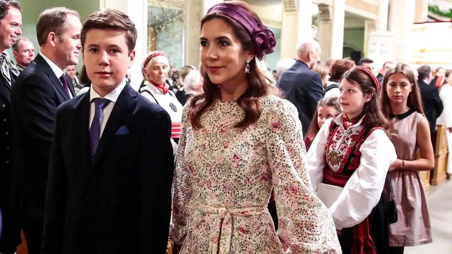 Prins Christian og kronprinsesse Mary ved norske prinsesse Ingrids konfirmation sidste år.