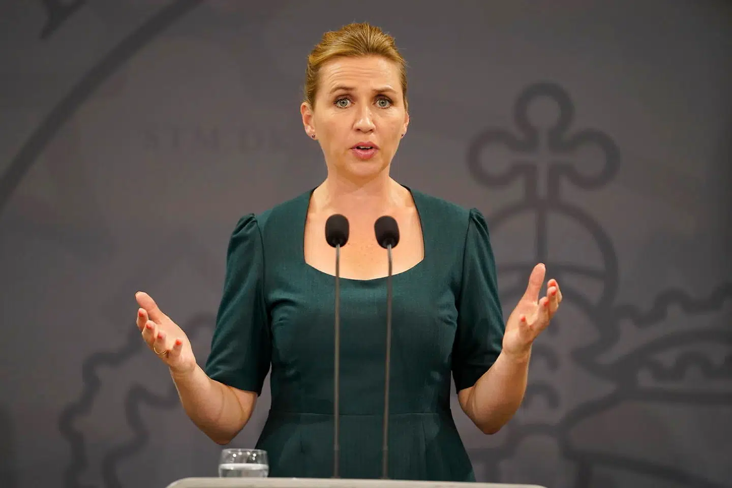 Statsminister Mette Frederiksen under pressemødet.