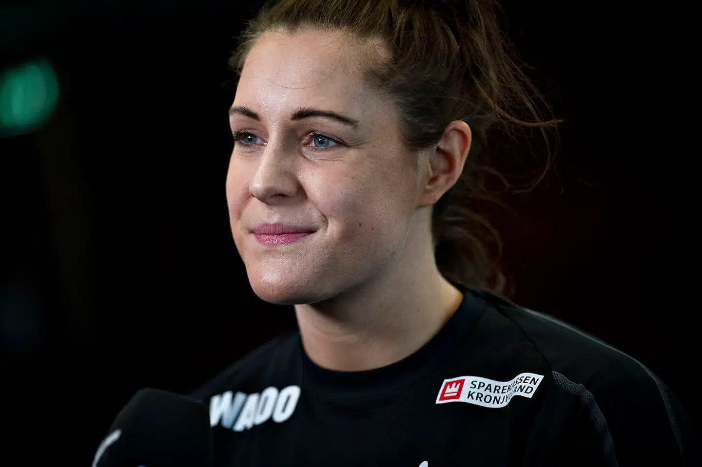 Stine Bodholt under kvindelandsholdets pressemøde i Nantes, Frankrig torsdag den 29 november 2018.. (Foto: Liselotte Sabroe/Ritzau Scanpix)