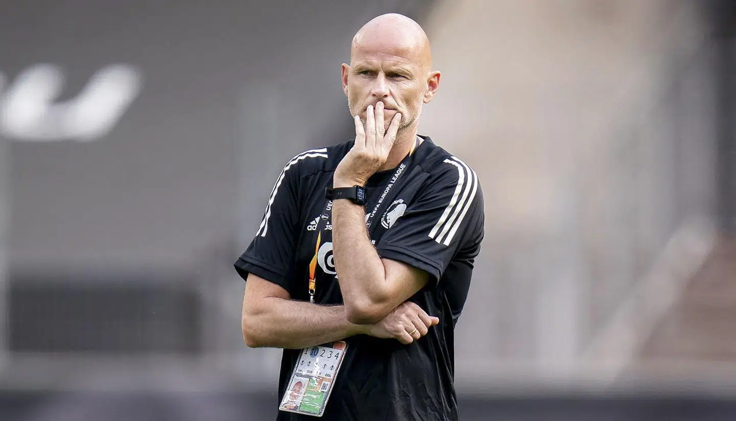 Ståle Solbakken under FCK-træningen dagen før Europa League kampen mod Manchester United.