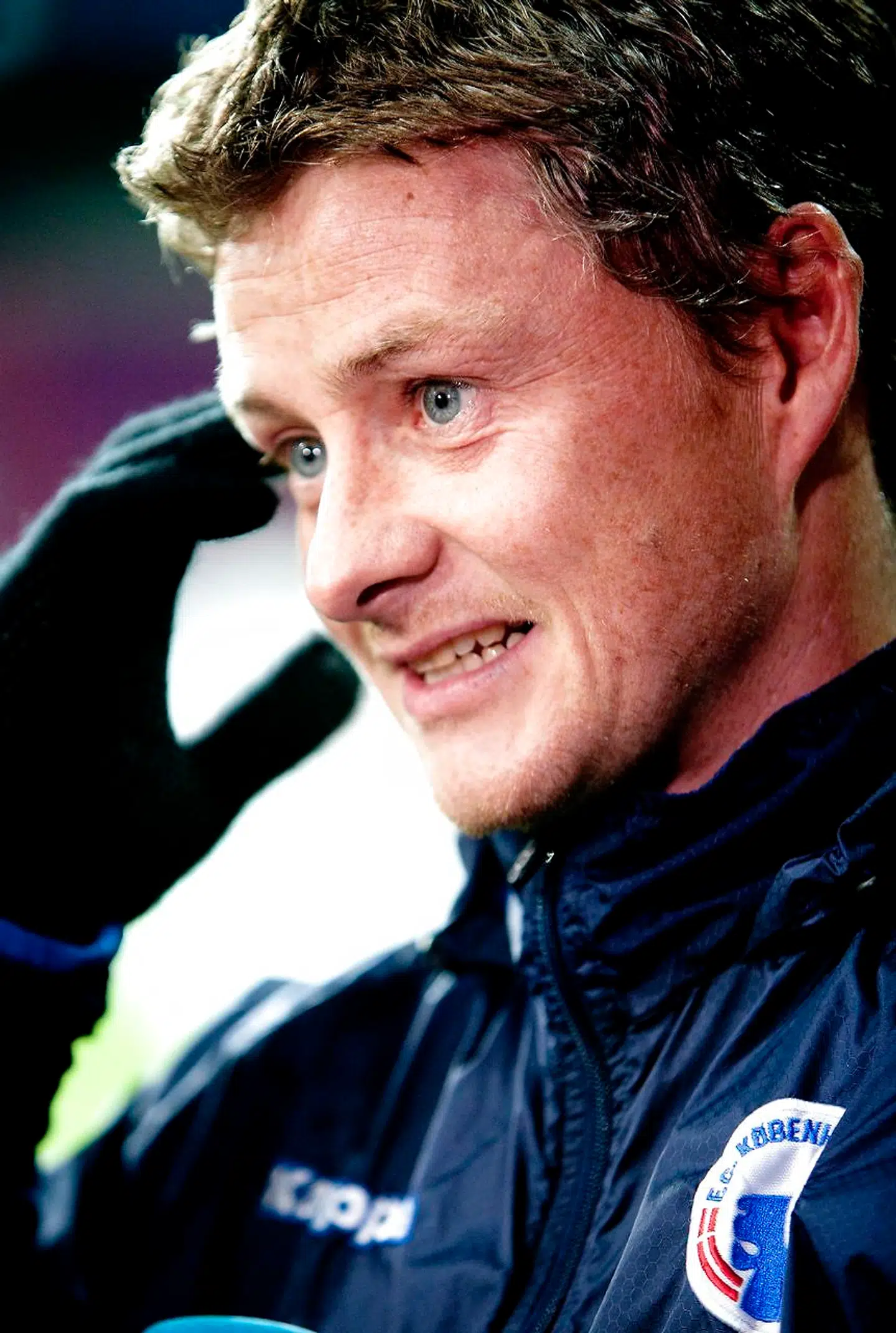 Ole Gunnar Solskjær var med på træningsbanen i Parken forud for braget mod Chelsea.