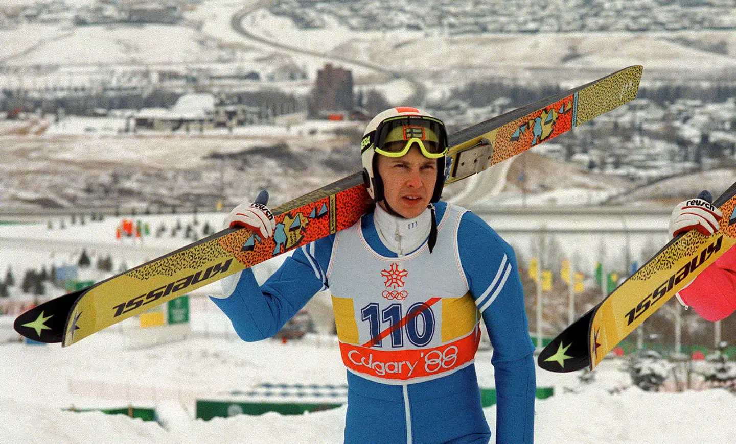 Her ses Matti Nykänen under OL i Calgary i 1988, hvor han vandt tre OL-guldmedaljer.