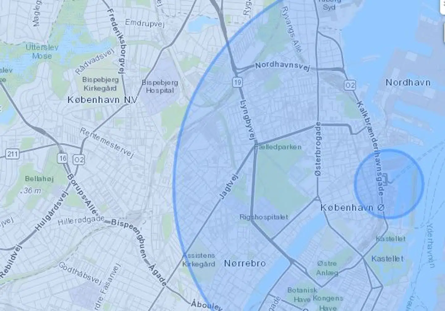 Eksplosionens radius er sat til et par hundrede meter i første cirkel, 3,2 kilometer i næste og 10 kilometer i tredje cirkel. Tallene er baseret på foreløbige estimater fra eksplosionens ødelæggelser i Beirut. Skaderne vil ikke være helt cirkulære, da trykbølgens udbredelse er afhængig af bygninger og landskabet.