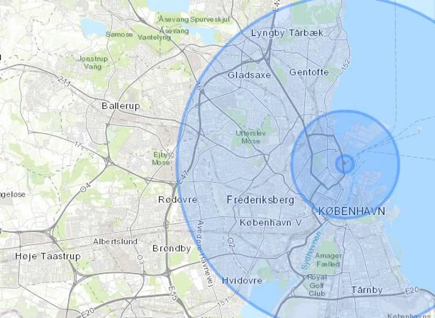 Eksplosionens radius er sat til et par hundrede meter i første cirkel, 3,2 kilometer i næste og 10 kilomeer i tredje cirkel. Tallene er baseret på foreløbige estimater fra eksplosionens ødelæggelser i Beirut.