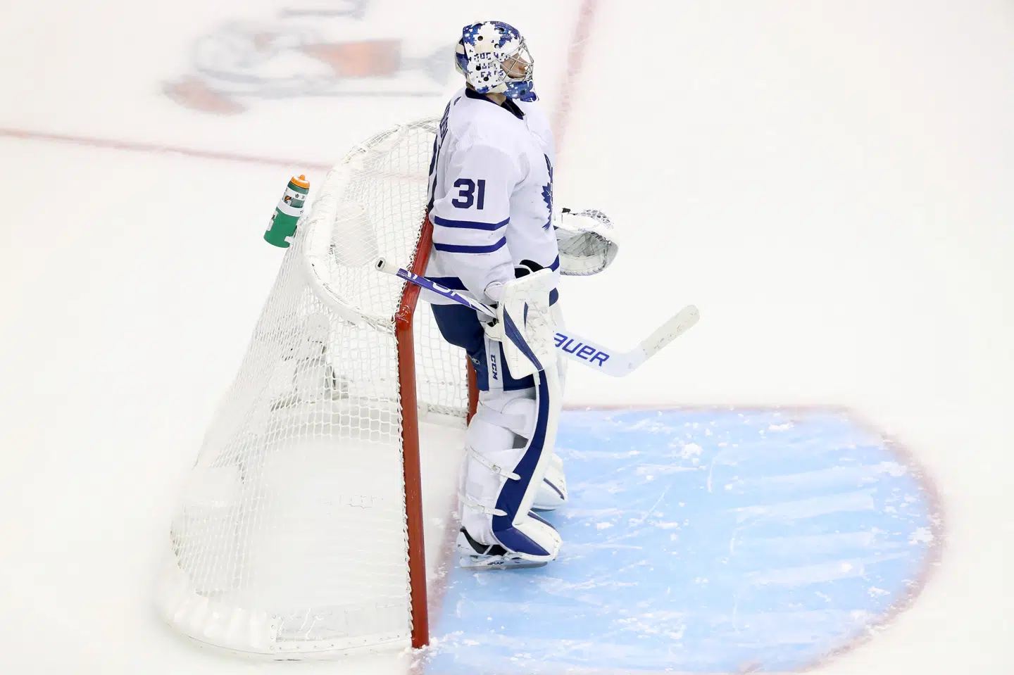 Selv om Andersen havde 34 redninger for Toronto, var det Bjorkstrand og Blue Jackets, der trak det længste strå. (Arkivfoto.) Andre Ringuette/Freestyle Photo/Ritzau Scanpix