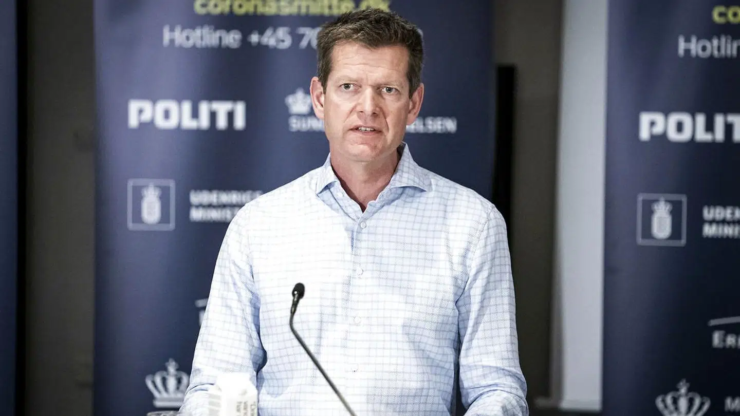 Direktør i Sundhedsstyrelsen Søren Brostrøm ved et af de mange pressemøder om covid-19 i foråret 2020.