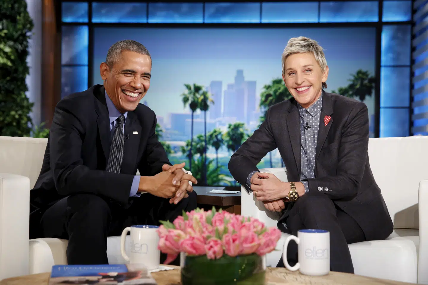Siden 2003 har den amerikanske talkshow-vært Ellen DeGeneres haft et utal af gæster på besøg i sit talkshow Ellen. Her ses hun med tidligere præsident Barack Obama. Kevin Lamarque/Reuters