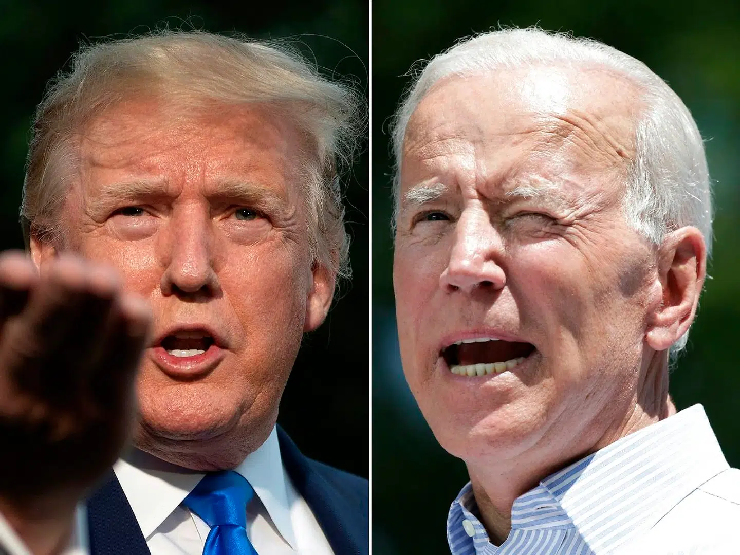 Donald Trump og hans modstander Joe Biden.