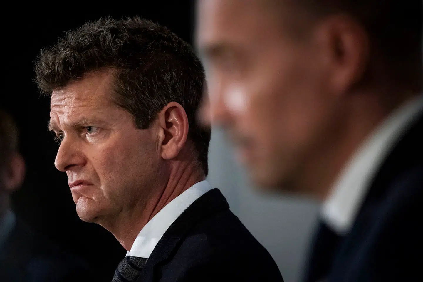 Søren Brostrøm og Magnus Heunicke under et af de mange coronapressemøder.