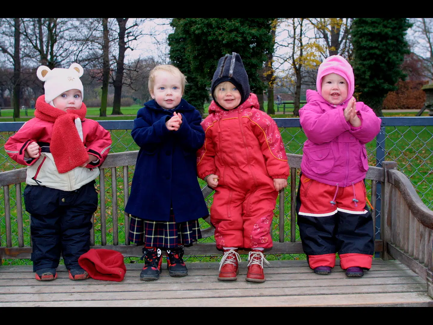 ‘Årgang 0’ år 2 – fra venstre Stephanie, Rachel, Mathilde og Emma.
