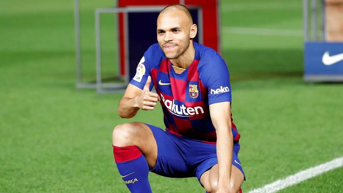 Sådan så det ud, da Martin Braithwaite blev præsenteret i FC Barcelona den 20. februar.