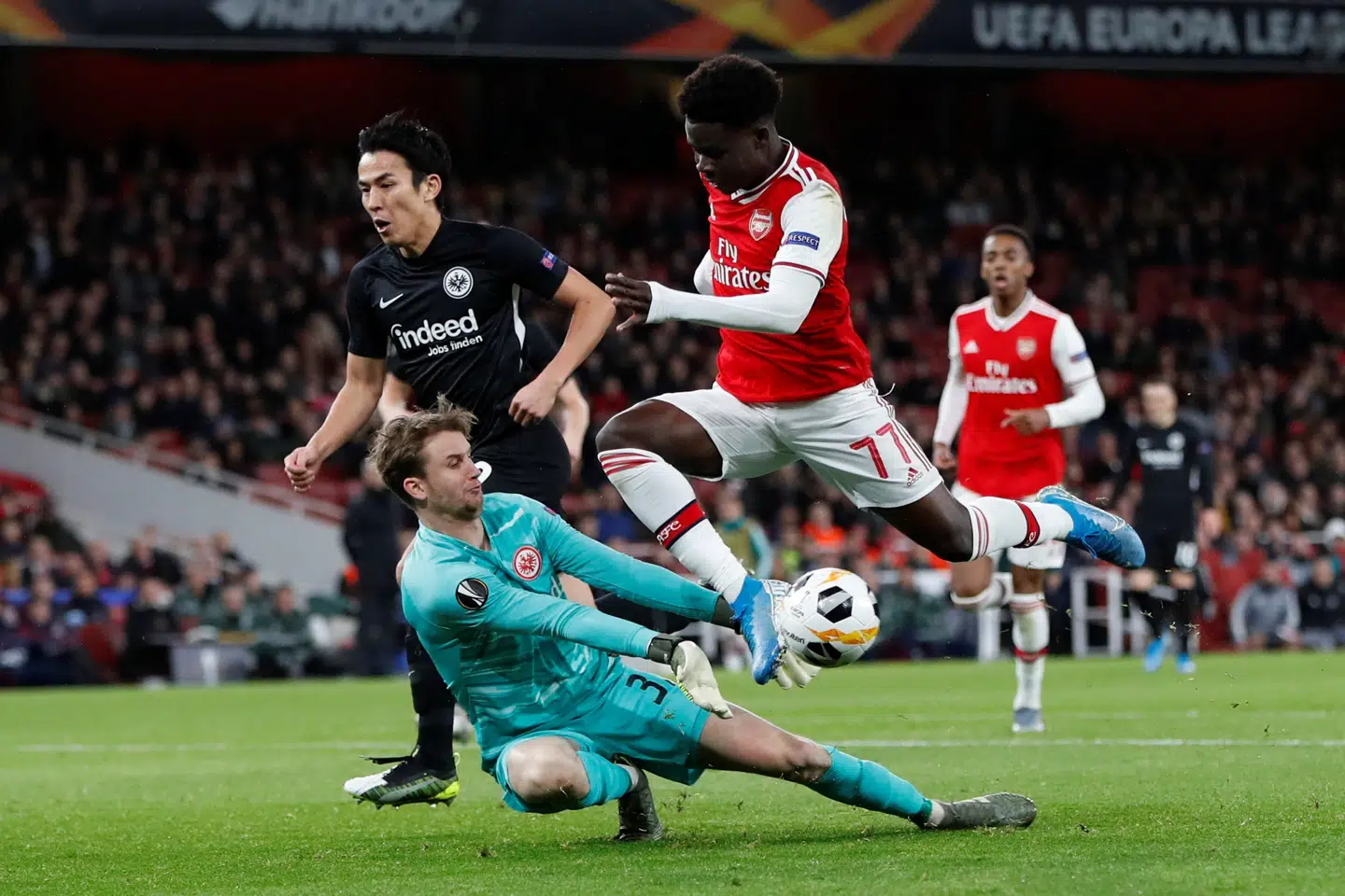 Frederik Rønnow har flere gange i denne sæson vogtet målet for Eintracht Frankfurt i Europa League. (Arkivfoto). Paul Childs/Ritzau Scanpix