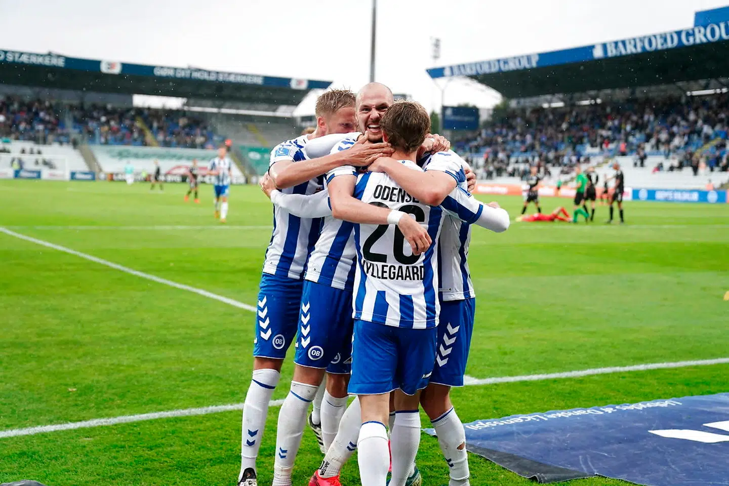 OB jubler - første Europa League-playoff kampe er vundet.