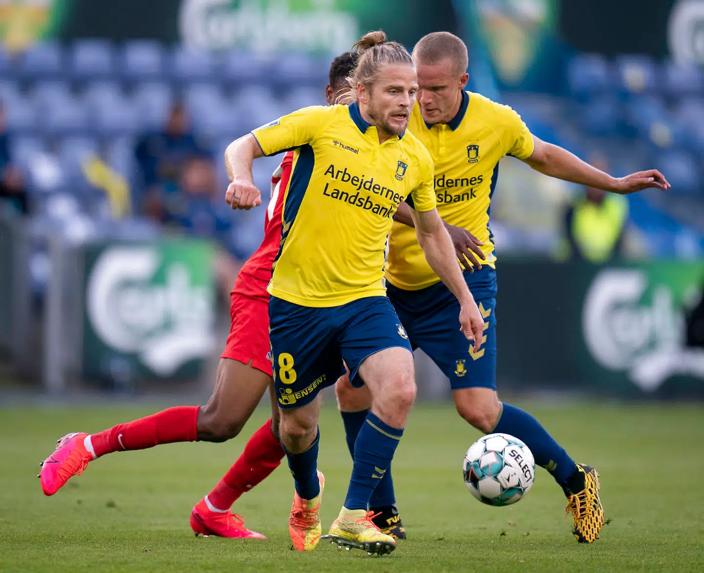 Kasper Fisker skiftede til Brøndby i sommeren 2017. Her ses han i aktion mod FC Nordsjælland tidligere i juli.