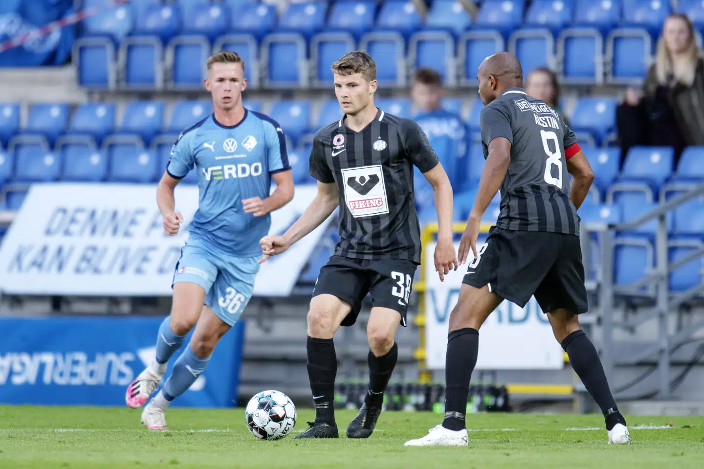 Jacob Lungi Sørensen (midterst) skifter til Norwich. (Arkivfoto) Bo Amstrup/Ritzau Scanpix