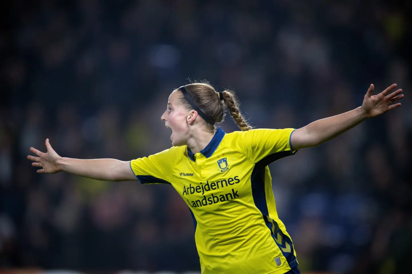 Nicoline Sørensen sluttede som topscorer i den nyligt overståede sæson i den danske kvindeliga. (Arkivfoto) Liselotte Sabroe/Ritzau Scanpix