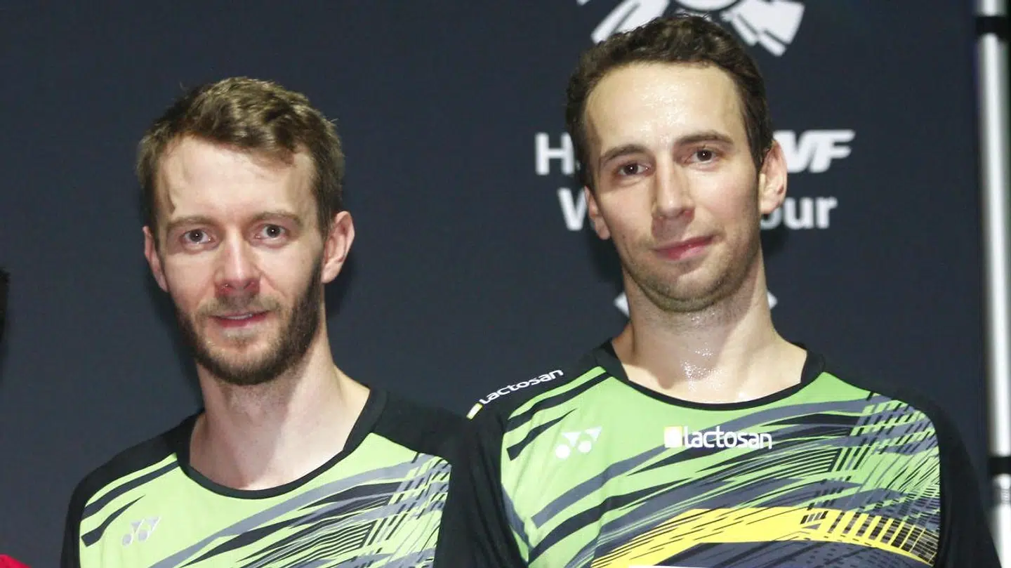 Carsten Mogensen og Mathias Boe ved 2018 Swiss Open.