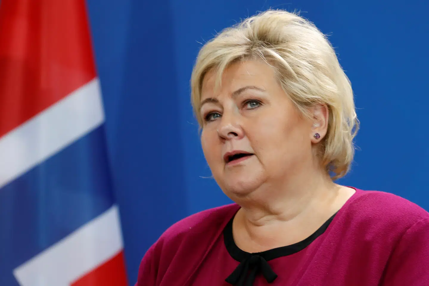 Den norske statsminister, Erna Solberg, downloadede TikTok i forbindelse med indspilningen af en dansevideo. (Arkivfoto) Michele Tantussi/Reuters