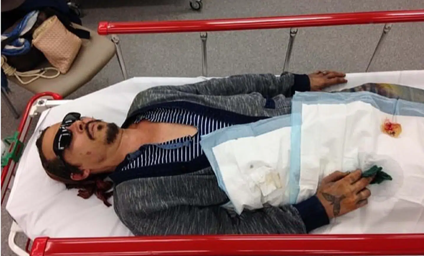 Johnny Depp på hospitalet.